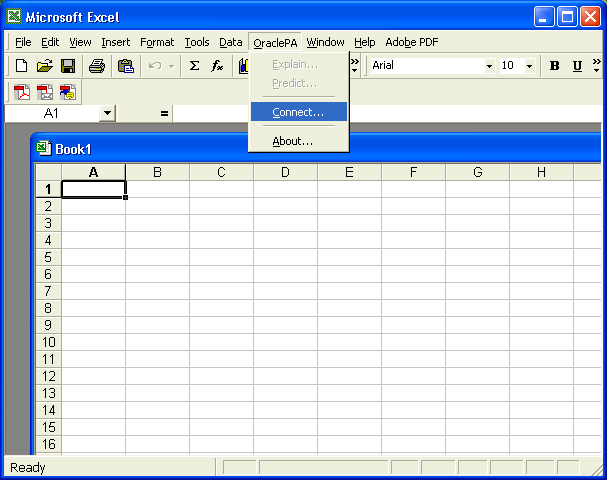 Excel spreadsheet showing Predictive Analytics Add-In