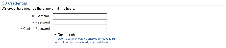 Shared Agent - OS Credentials section.