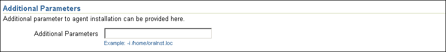 Additional Parameters section.