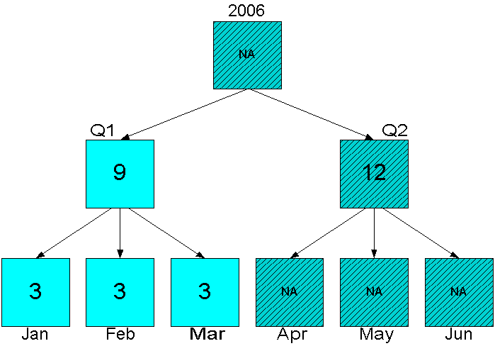 Diagram of mid level allocation of one branch