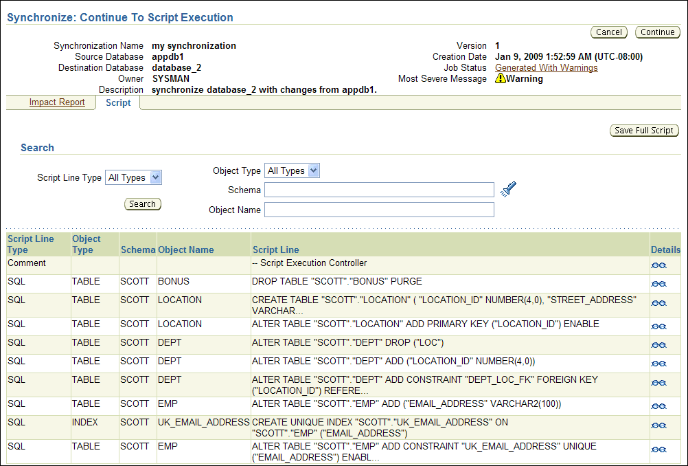 Script Execution Step (Continued)