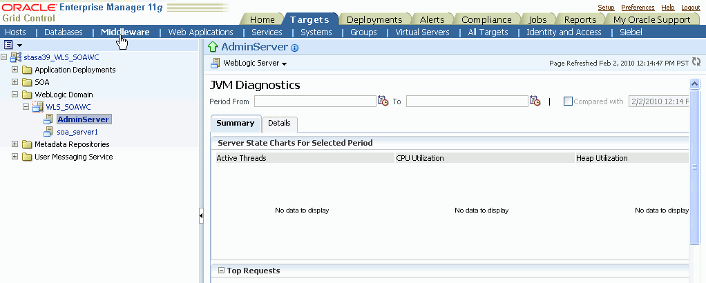 JVM Diagnostics Summary Page