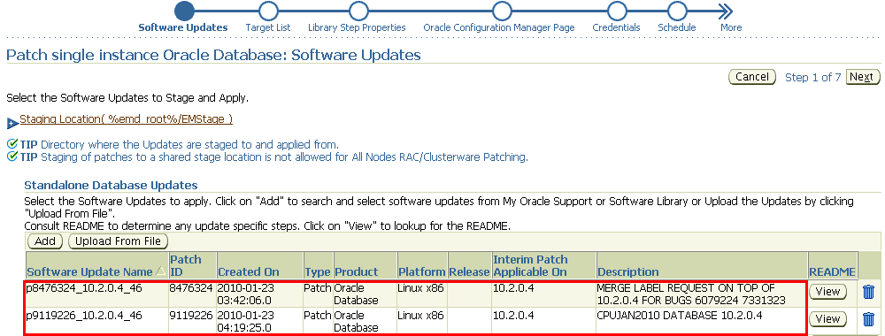 Graphic displays the software updates page.