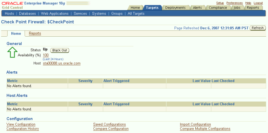 Check Point Firewall Home page