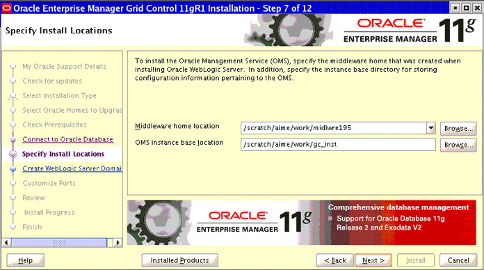 Specify Install Locations