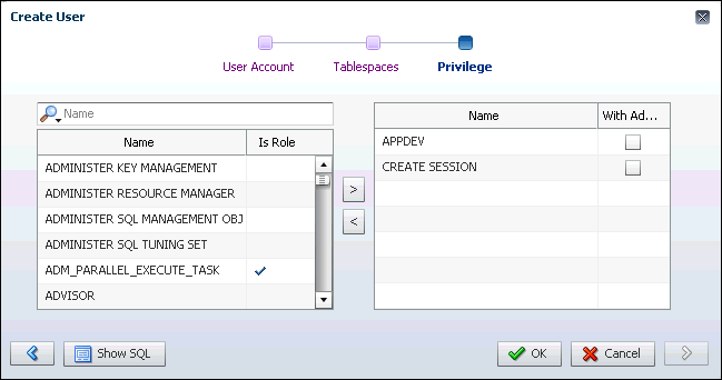 Description of the illustration exp_create_user_role_privs.gif follows