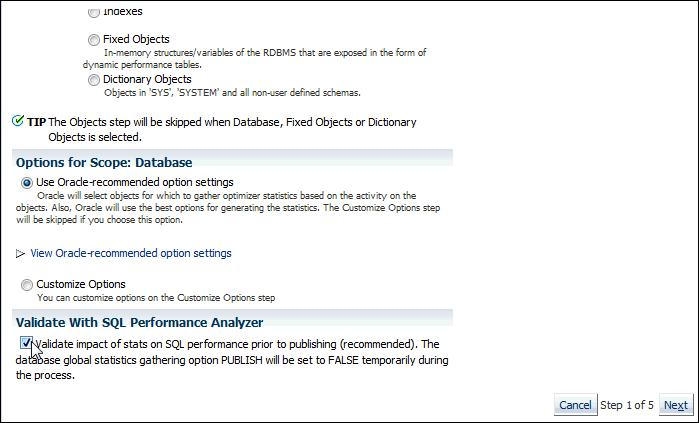 Description of the illustration sqc_gather_stats.gif follows