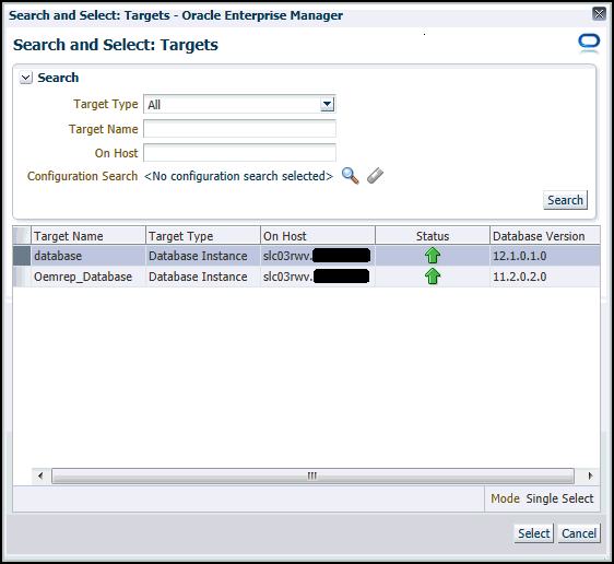 Description of the illustration dbr_capture_select_db.gif follows