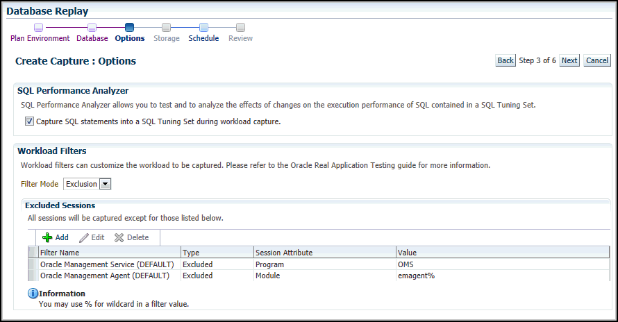 Description of the illustration dbr_capture_options.gif follows