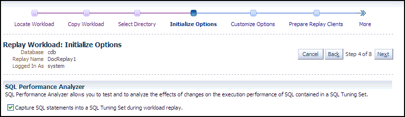 Description of the illustration dbr_replay_init_options.gif follows